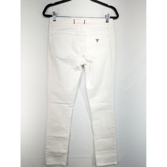 Guess Sarah Fit Medium Rise Skinny Jeans White Denim Size 28 - Picture 2 of 11